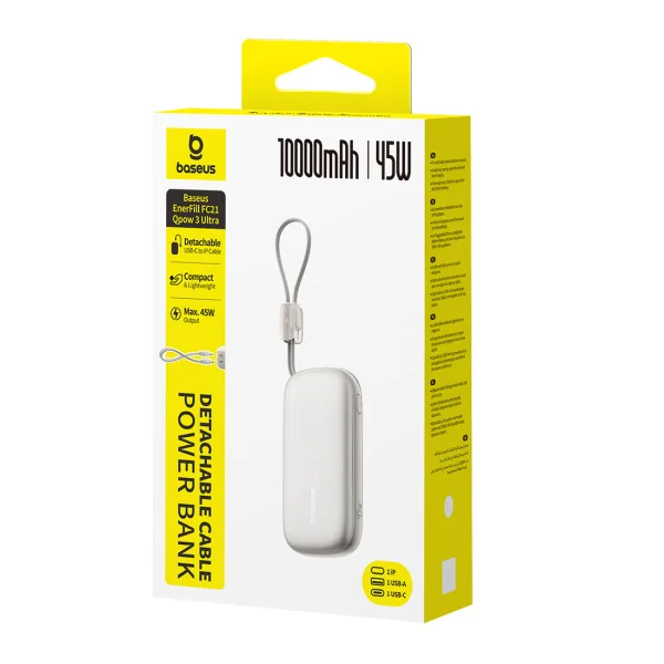 Портативный внешний аккумулятор Baseus EnerFill FC21 Qpow 3 Ultra 10000mAh 45W Titanium (E0027Q01)