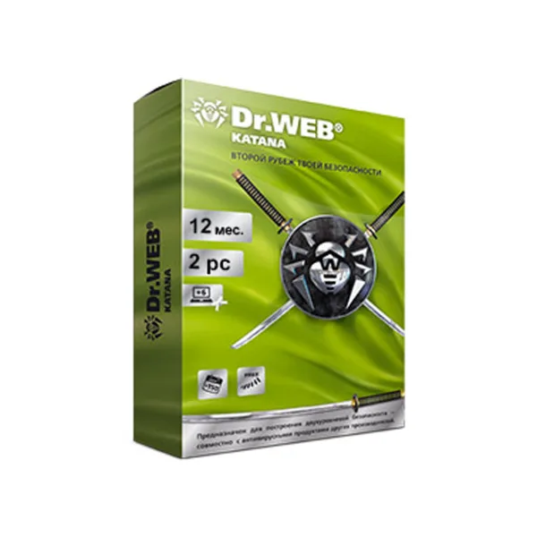 Электронная лицензия (ESD ключ) Dr.Web Katana 12М 2 ПК новая