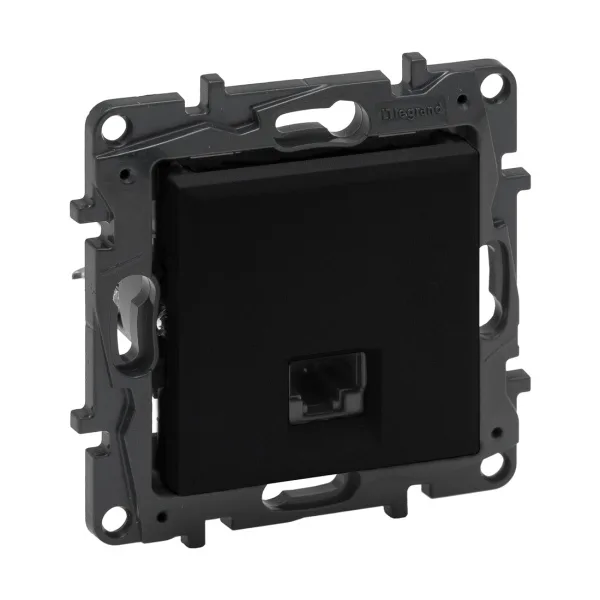 Информационная розетка одинарная Niloe Step RJ45 Кат.6 UTP Чёрный