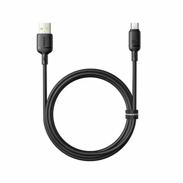 Интерфейсный кабель Baseus Silky USB to Type-C 100W 2m Black (P10377703113-01)
