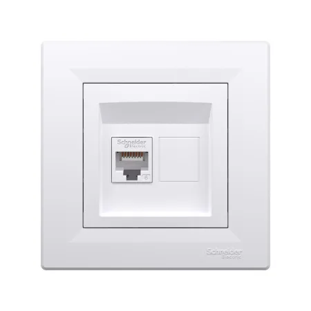 Розетка компьютерная SE EPH4700121 Asfora RJ45 кат. 6 в сборе белый