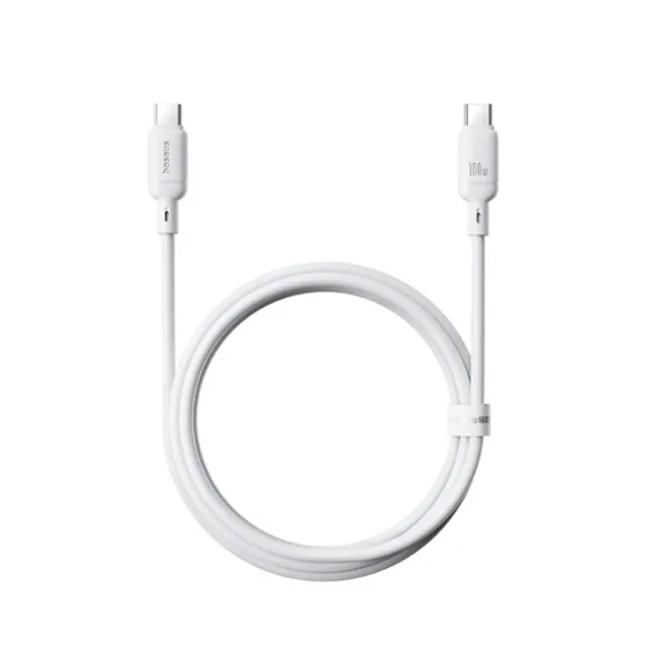 Интерфейсный кабель Baseus Silky Type-C to Type-C 100W 1m White(P10377704213-00)