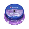 Диск DVD+R Verbatim (43500) 4.7GB 25штук Незаписанный