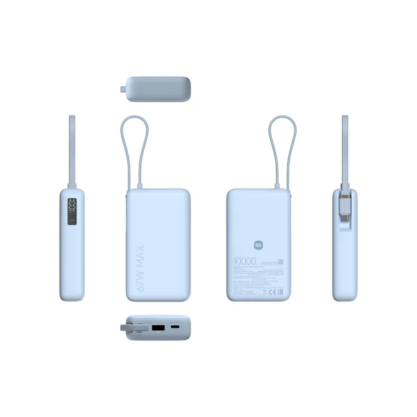 Портативный внешний аккумулятор Xiaomi 67W Power Bank 10000 (Integrated Cable) Ice Blue