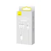 Интерфейсный кабель Baseus StarSpeed 1-for-3 USB to M+L+C 3.5A 1.2m White (CAXS000002)