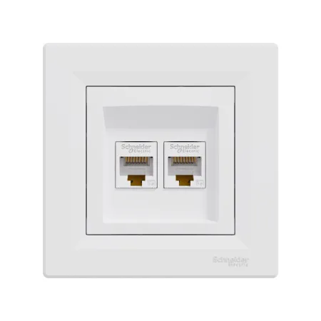 Розетка двойная компьютерная SE EPH4400121 Asfora RJ45 в сборе белый