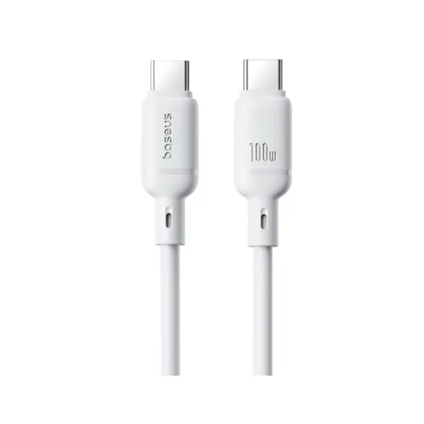 Интерфейсный кабель Baseus Silky Type-C to Type-C 100W 1m White(P10377704213-00)