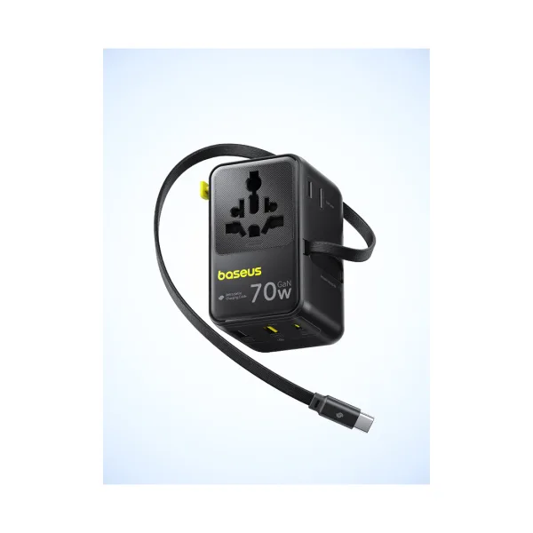 Адаптер питания Baseus EnerCore CG11 Universal Travel Adapter 70W 2AC+2U+2C Cosmic Black