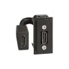 Розетка HDMI Bticino K4284P Living Now с накладкой на 1 модуль Чёрный