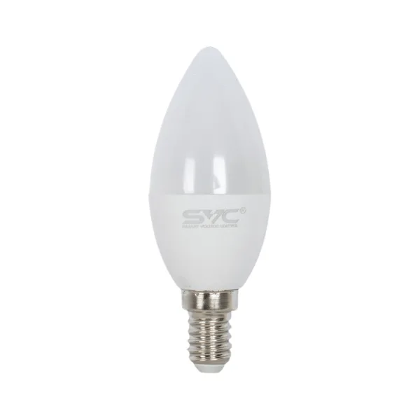 Лампа светодиодная SVC LED C35-7W-E14-3000K Свеча Тёплый