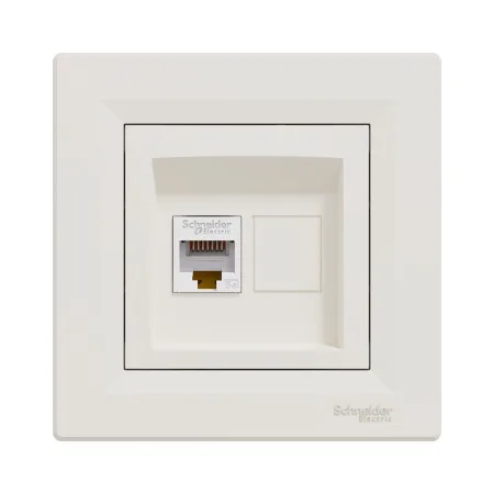 Розетка компьютерная SE EPH4300123 Asfora RJ45 кат. 5e в сборе кремовый