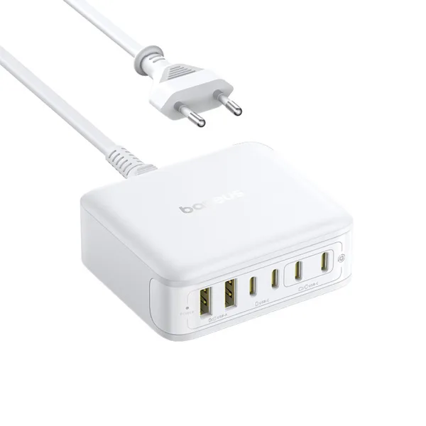 Адаптер питания Baseus EnerFill FH21 Desktop Charging Station 4C+2U 120W EU Moon White