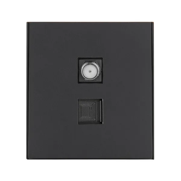 Розетка Inovao SAT TV + Компьютерная cat. 6 Чёрный