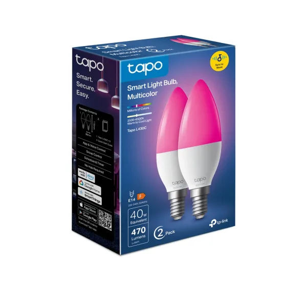 Умная многоцветная Wi‑Fi лампа Tp-Link Tapo L430C(2-pack)