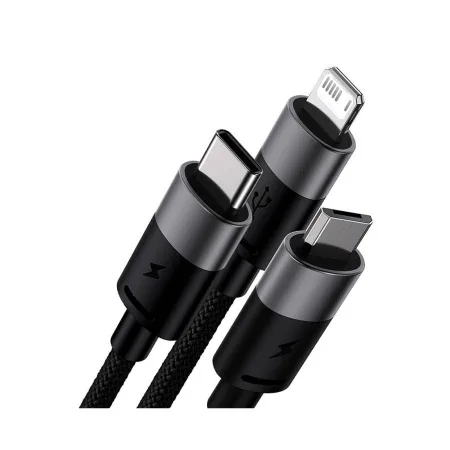 Интерфейсный кабель Baseus StarSpeed 1-for-3 USB to M+L+C 3.5A 1.2m Black (CAXS000001)