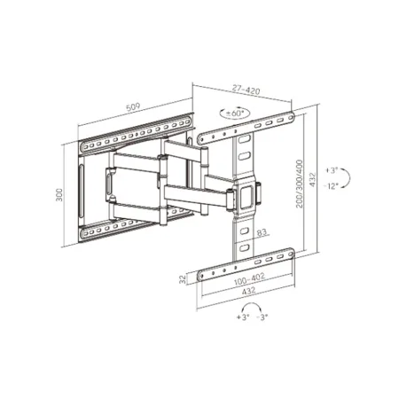 Кронштейн XG FMW-3775 для ТВ и мониторов 37″- 75″