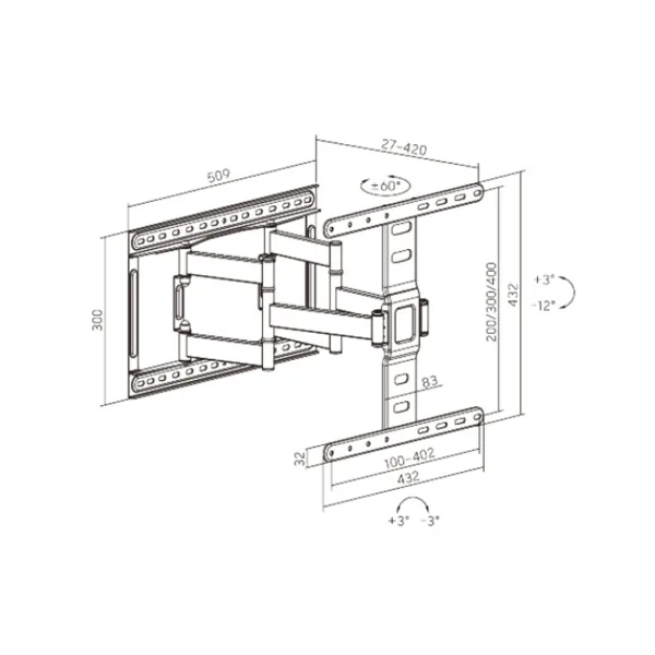 Кронштейн XG FMW-3775 для ТВ и мониторов 37″- 75″