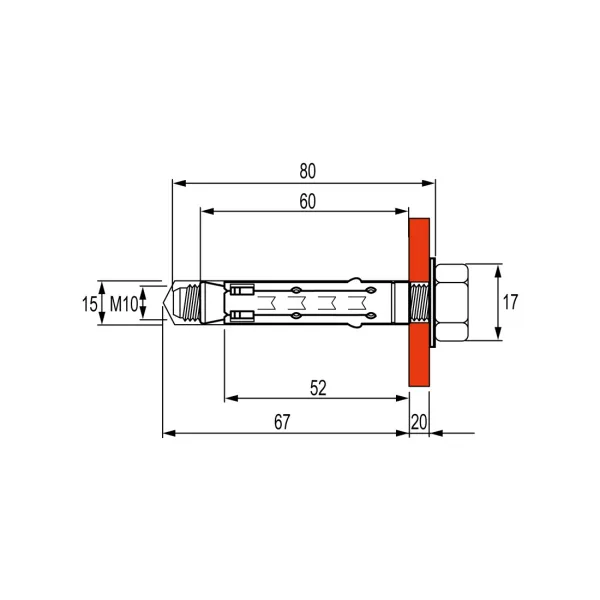 Стандартный анкер с болтом М10 DKC CM431060