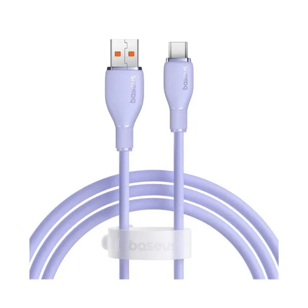 Интерфейсный кабель Baseus Pudding Series USB to Type-C 100W 1.2m Purple (P10355703511-B1)