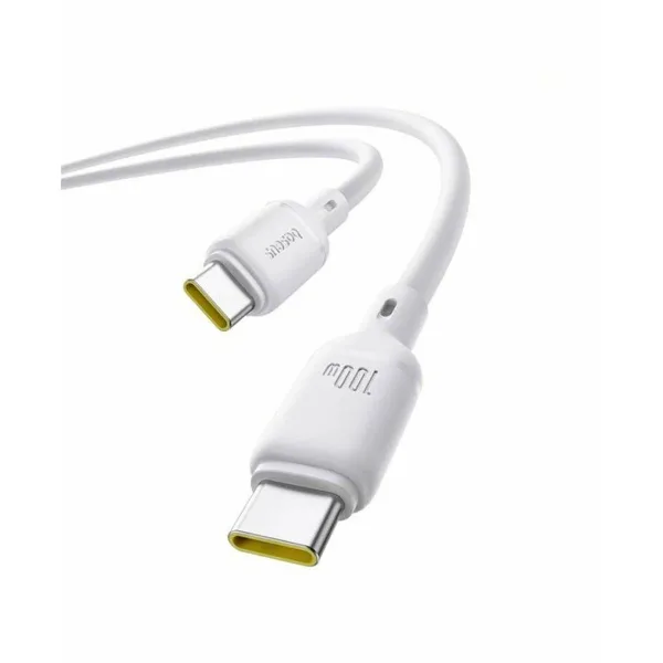 Интерфейсный кабель Baseus Silky Type-C to Type-C 100W 2m White (P10377704213-01)