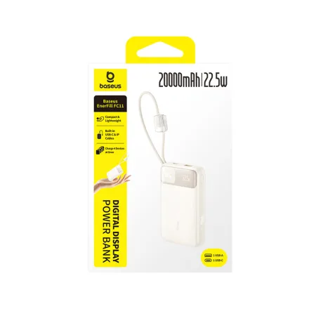 Портативный внешний аккумулятор Baseus EnerFill FC11 20000mAh 22.5W Beige (E0027S05)
