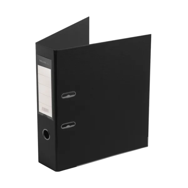 Папка-регистратор Deluxe с арочным механизмом, Office 3-BK19 (3″ BLACK), А4, 70 мм, чёрный