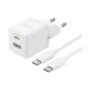 Адаптер питания Baseus Palm C+U 30W White( в комлпекте кабель Type-c) (P1011160A213-01)