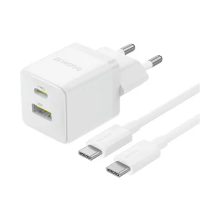 Адаптер питания Baseus Palm C+U 30W White( в комлпекте кабель Type-c) (P1011160A213-01)