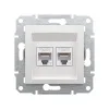 Розетка двойная компьютерная SE EPH4870121 Asfora RJ45 кат. 6 механизм белый