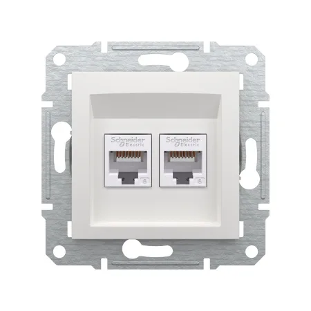 Розетка двойная компьютерная SE EPH4870121 Asfora RJ45 кат. 6 механизм белый