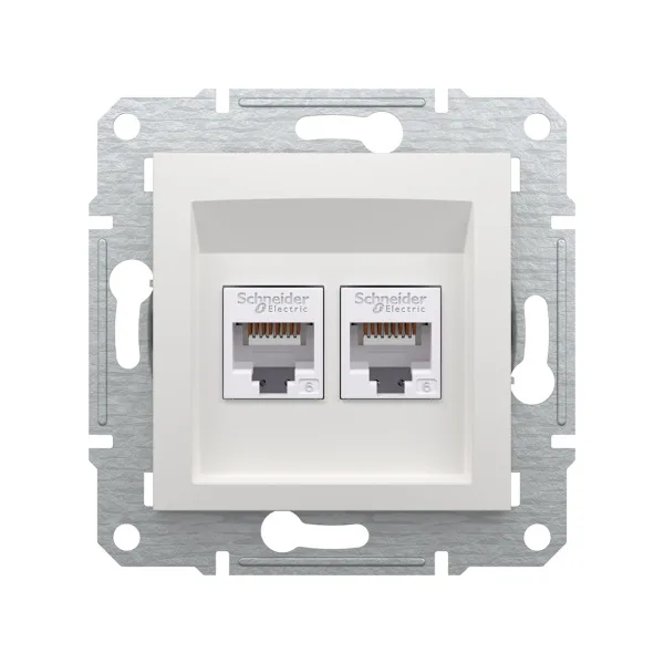 Розетка двойная компьютерная SE EPH4870121 Asfora RJ45 кат. 6 механизм белый