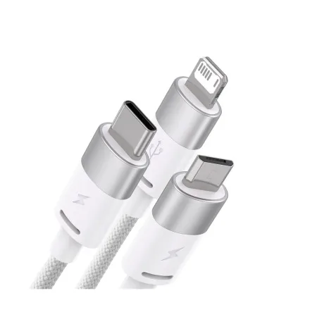 Интерфейсный кабель Baseus StarSpeed 1-for-3 USB to M+L+C 3.5A 1.2m White (CAXS000002)