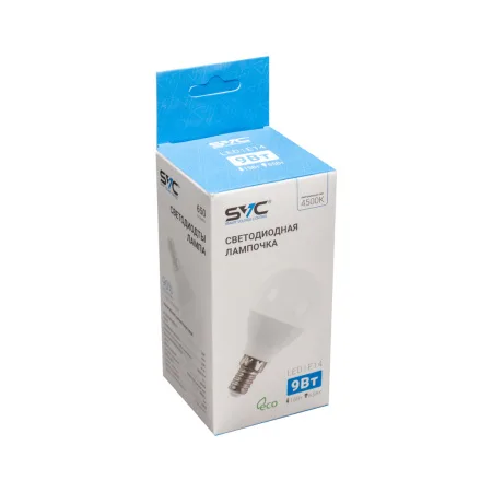 Эл. лампа светодиодная SVC LED G45-9W-E14-4500К, Нейтральный