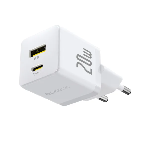 Адаптер питания Baseus Palm C+U 20W White(P10111608213-00)