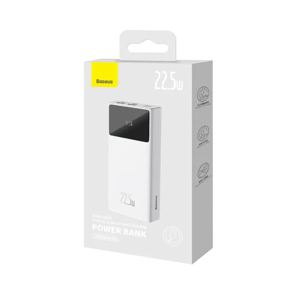 Портативный внешний аккумулятор Baseus Star-Lord 20000mAh 22.5W White (PPXJ080002)