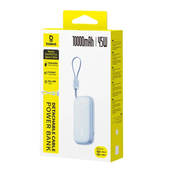 Портативный внешний аккумулятор Baseus EnerFill FC21 Qpow 3 Ultra 10000mAh 45W Galaxy Blue (E0027Q03