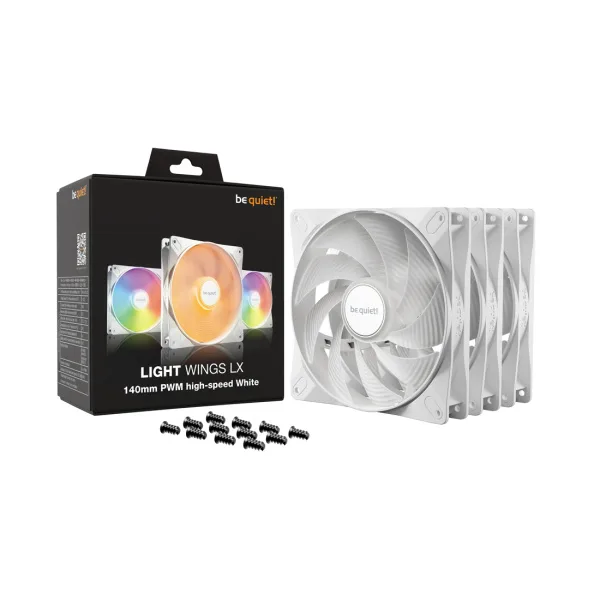 Вентилятор для компьютерного корпуса Bequiet! Light Wings LX 140mm PWM high-speed White Triple pack