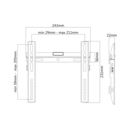 Кронштейн Brateck LP43-22 для ТВ и мониторов, 23″-42″