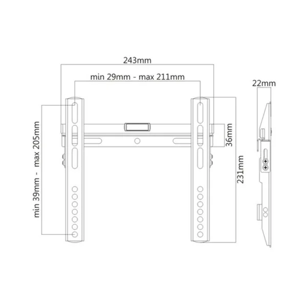 Кронштейн Brateck LP43-22 для ТВ и мониторов, 23″-42″