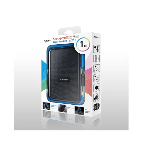 Внешний жёсткий диск Apacer 1TB 2.5″ AC631 Синий