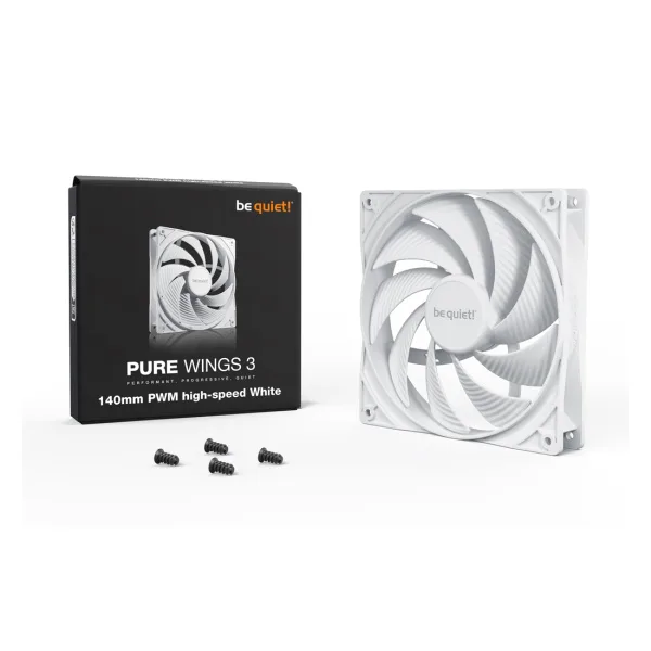 Вентилятор для компьютерного корпуса Bequiet! Pure Wings 3 140mm PWM high-speed White