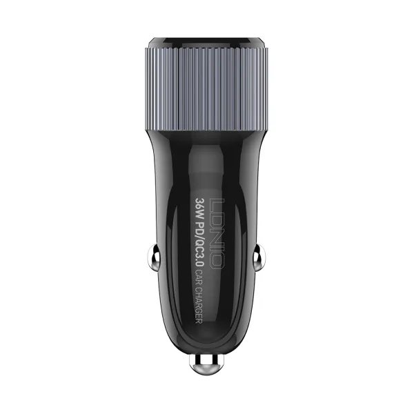 Автомобильное зарядное устройство LDNIO C510Q 2*USB（A,C) Lightning Чёрный