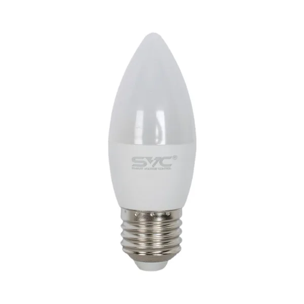 Лампа светодиодная SVC LED C35-7W-E27-3000K Свеча Тёплый