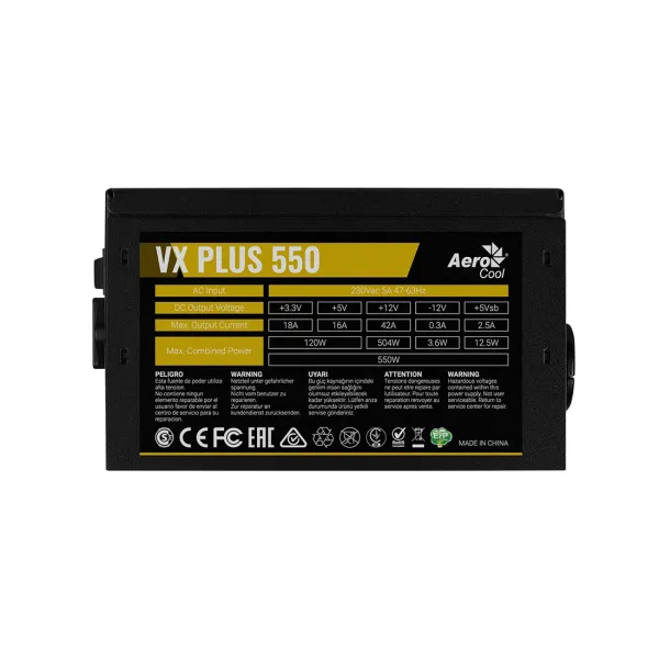 Блок питания Aerocool VX PLUS Stealth 550