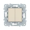 Переключатель двухклавишный SE NU521344 Unica New бежевый