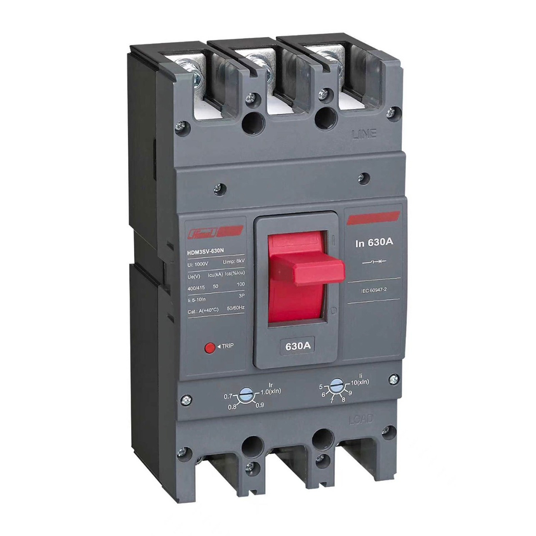 Автоматический выключатель Himel HDM3SV-630N 3P 630A 50kA с регулировкой