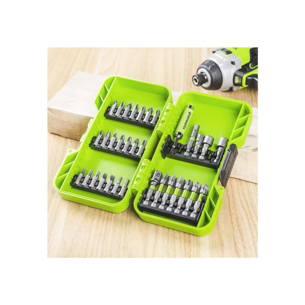 Набор бит торцевых головок и адаптеров в кейсе Greenworks 40 шт. в интернет магазине Stels.kz