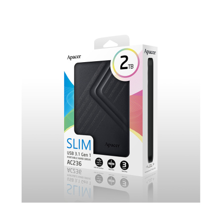 Внешний жёсткий диск Apacer 2TB 2.5" AC236 Чёрный в интернет магазине Stels.kz
