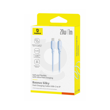 Интерфейсный кабель Baseus Silky Type-C to iP 20W 1m Blue (P10377700313-00) в интернет магазине Stels.kz