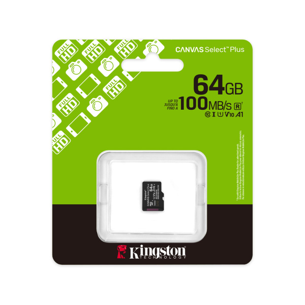 Купить не дорого Карта памяти Kingston SDCS3/64GBSP Canvas Select Plus A1 U1 V10 64GB в интернет магазине Stels.kz Карта памяти Kingston SDCS3/64GBSP Canvas Select Plus A1 U1 V10 64GB в интернет магазине Stels.kz